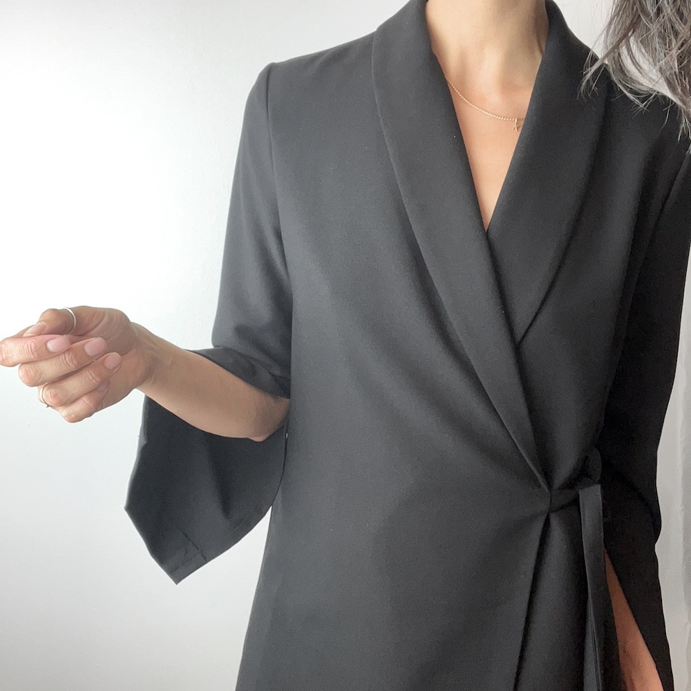 wrap business blazer dress